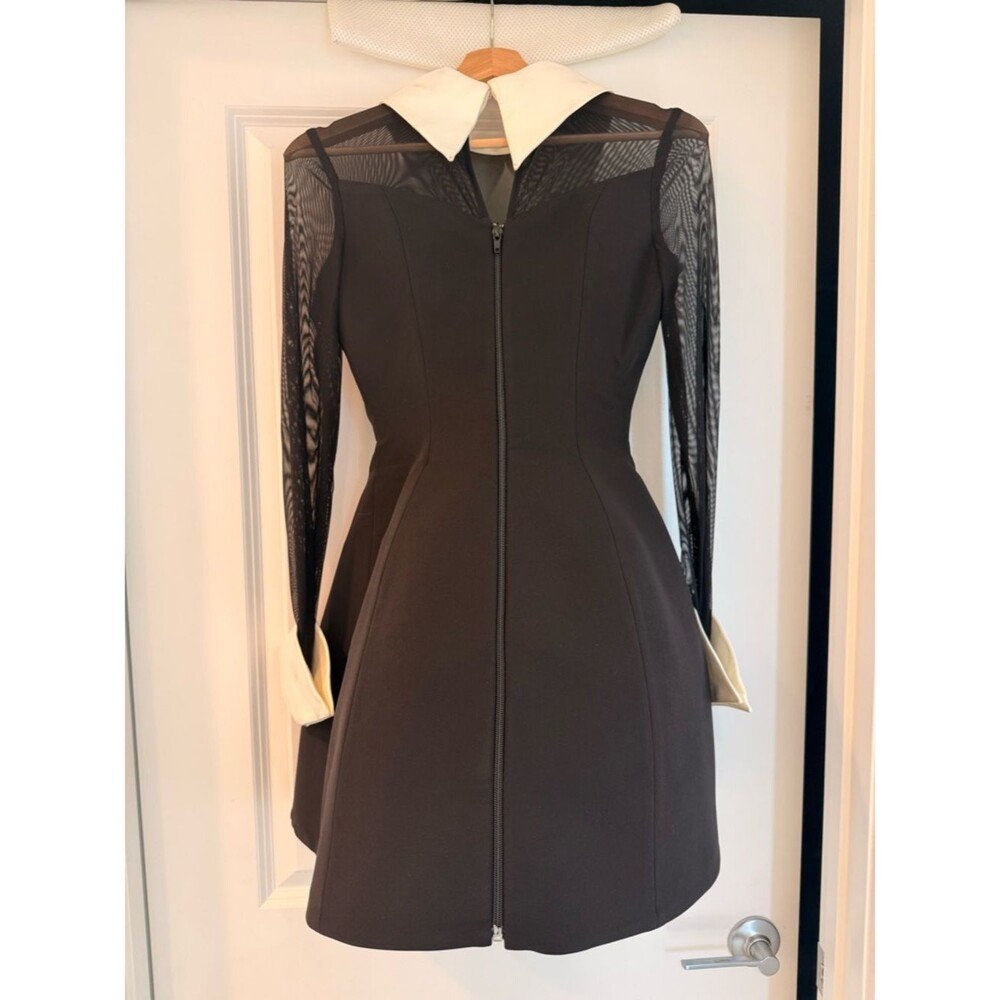 New Bronx and Banco Wednesday Long-Sleeve White Collar Minidress - Picture 8 of 16